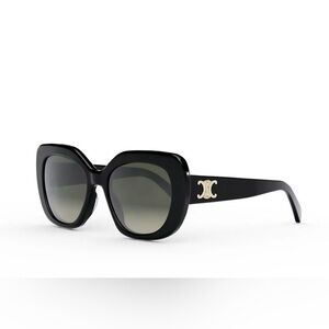 AUTHENTIC CELINE TRIOMPHE SUNGLASSES in Black with Gold Detail - CL40226U - NIB